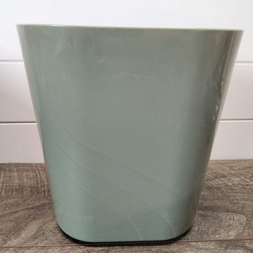 Rubbermaid 7612 Wastebasket Vintage Blue Green Oval Trash Can Retro MCM Style